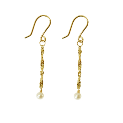 14kt reringe med Hvid Ferskvandsperle