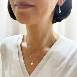 9kt halskde med Ferskvandsperler