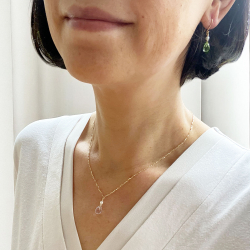 18kt reringe med Pink Ametyst &amp; Ferskvandsperle