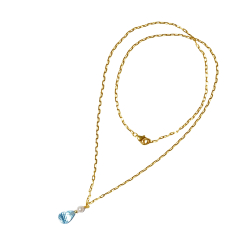 14kt halskde med Topas &amp; Ferskvandsperle