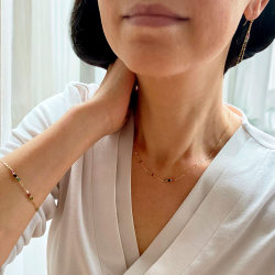 14kt armbnd &amp; halskde med Turmaliner