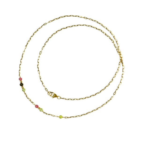 14kt armbnd &amp; halskde med turmalin