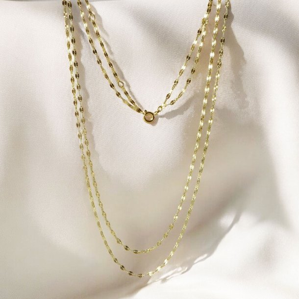 14kt Necklace - 2 strings/adjustable 40/43/45cm