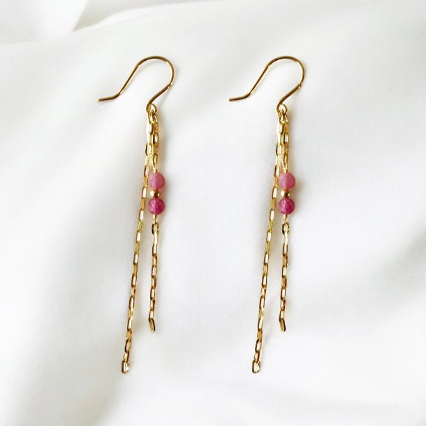 9kt Earrings w. Tourmaline 