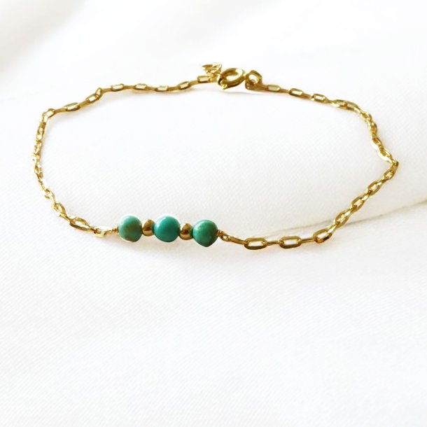 9kt Bracelet &amp; Necklace w. Turquoise stones