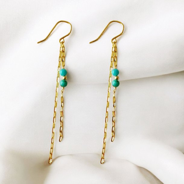 9kt Earrings w. Turquoise stones