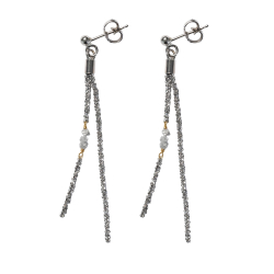 reringe m.Grhvide R diamanter Rhodineret/forgyldt Sterlingslv