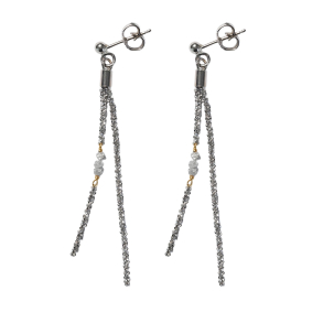 reringe m.Grhvide R diamanter Rhodineret/forgyldt Sterlingslv