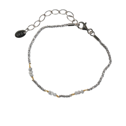 Armbnd &amp; Halskde m.Grhvide Rdiamanter &amp; Rhodineret/Forgyldt Sterlingslv