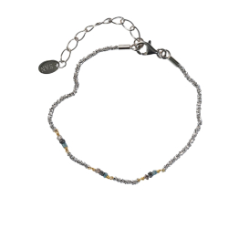 Armbnd &amp; Halskde m.Multi Farvede Rdiamanter &amp; Rhodineret/Forgyldt Sterlingslv