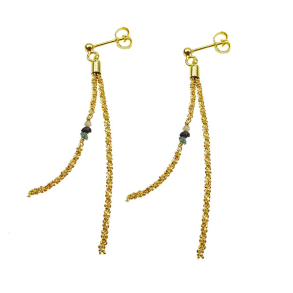 reringe m.Multi Farvede R diamanter Forgyldt Sterlingslv