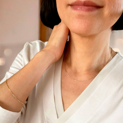 14kt Anker Facet Armbnd &amp; Halskde -udfrt i 0,4 mm trd og bredde p 1,5 mm.