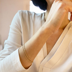 18kt Anker Facet Armbnd &amp; Halskde med 3 rkker