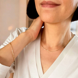 14kt Anker Facet Armbnd &amp; Halskde-udfrt i 0,6mm trd og bredde p 2,2mm