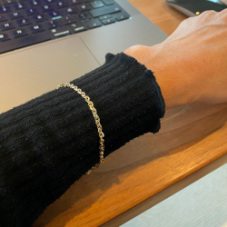 14kt Anker Facet Armbnd &amp; Halskde-udfrt i 0,8mm trd og bredde p 2,95 mm