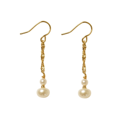 reringe i forgyldt sterlingslv med ferskvandsperler