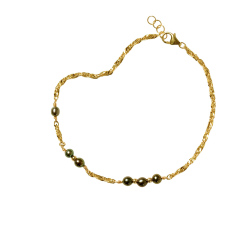 14kt armbnd og halskde med Sorte Ferskvandsperler