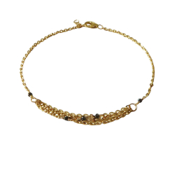 Armbnd eller halskde i 18kt guld med Facetterede Sorte Diamanter