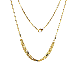 Armbnd eller halskde i 18kt guld med Facetterede Sorte Diamanter