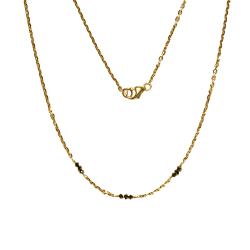 Armbnd eller halskde i 14kt guld med Facetterede Sorte Diamanter