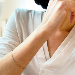 Armbnd eller halskde i 18kt Rdguld &amp; Hvidguld med Facetterede Sorte Diamanter