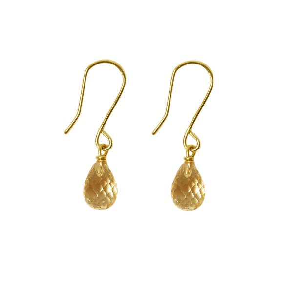 14K Earrings w.Faceted Citrine