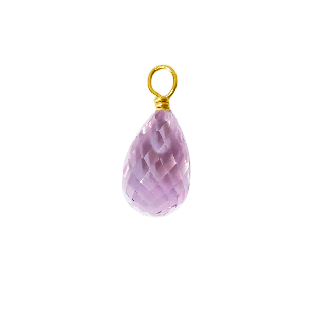 18kt vedhng med Facetteret Pink Ametyst