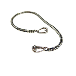 Armbnd eller Halskde - Oxideret/Rhodineret Foxtail/Rvekde med Magnetls