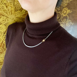 Armbnd eller Halskde - Oxideret/Rhodineret Foxtail/Rvekde med Magnetls