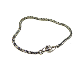 Armbnd eller Halskde - Oxideret/Rhodineret Foxtail/Rvekde med Magnetls