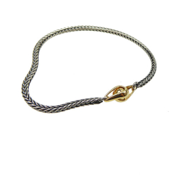 Armbnd eller Halskde - Oxideret/Forgyldt Foxtail/Rvekde med Magnetls