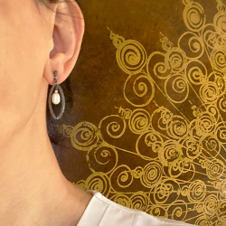 reringe - Oxyderet/forgyldt m.Citrin