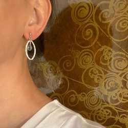 reringe - Rhodineret/forgyldt m.Bjerg Krystal