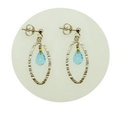 reringe - Rhodineret/forgyldt m.Topas