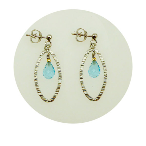 reringe - Rhodineret/forgyldt m.Topas