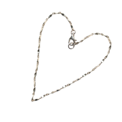 Armbnd eller halskde - Blank 1,5mm - Rustik/Hamret Sterlingslv