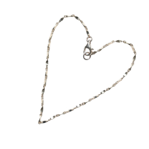 Armbnd eller halskde - Blank 1,5mm - Rustik/Hamret Sterlingslv