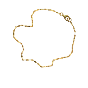 Armbnd eller halskde -Forgyldt 1,5mm -Rustik/Hamret Sterlingslv