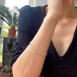 Armbnd eller halskde - Harlekin Mnster i 2,4mm Forgyldt Sterlingslv