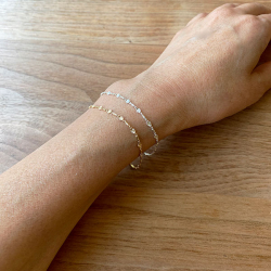 Armbnd eller halskde - Roset Kde i Blank Sterlingslv -2,5mm