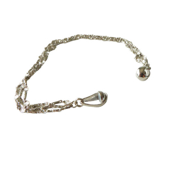 Armbnd &amp; Halskde - 3 rk.Rhodineret Roset med Magnetls