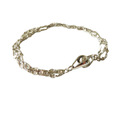 Armbnd &amp; Halskde - 3 rk.Rhodineret Roset med Magnetls