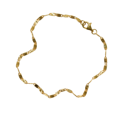 Armbnd eller halskde - Roset Kde m. aflange led i Forgyldt Sterlingslv - 2mm