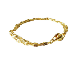 Armbnd &amp; Halskde - 3 rk.Forgyldt Roset med Magnetls