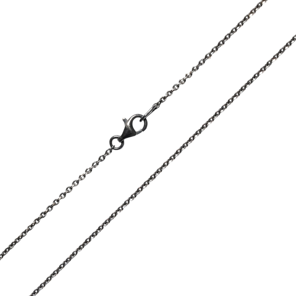 Armbnd &amp; halskde - Mirror Anchor - Sterlingslv &amp; Sort Rhodineret 0,4mm