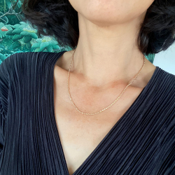 Armbnd &amp; Halskde - Anker Facet - Sterlingslv &amp; Forgyldt 0,6mm