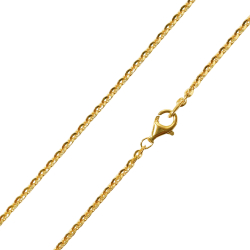 Armbnd &amp; Halskde - Anker Facet - Sterlingslv &amp; Forgyldt 0,6mm