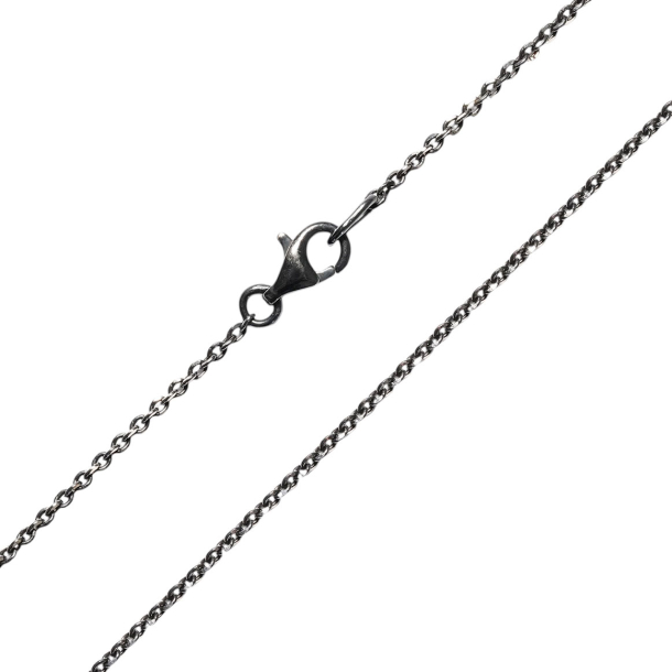 Armbnd &amp; halskde - Mirror Anchor - Sterlingslv &amp; Sort Rhodineret 0,5mm