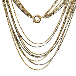 Armbnd eller Halskde -8 rkket m.Multifunktioner-Sort/Forgyldt 