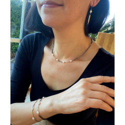 Armbnd &amp; halskde Steringslv m.14kt guld &amp; ferskvandsperler